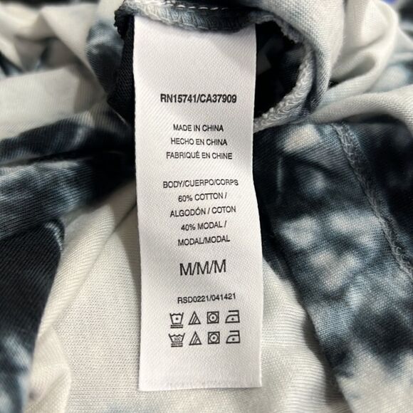 Splendid Tie dye black and white cropped t shirt with scrunchie NWT size medium - Picture 12 of 14